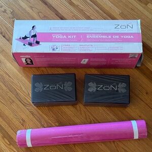 Zone Pro Bright Pink Yoga Kit with Black Accessories